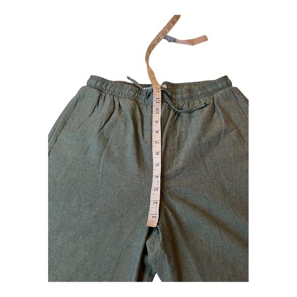 ZARA Olive High Waist Drawstring Wide Leg Trousers Small NEW - Picture 9 of 11